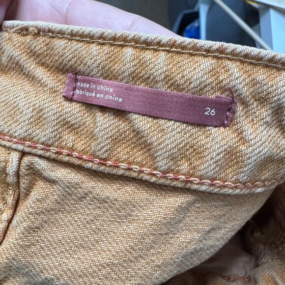 PILCRO ANTHROPOLOGIE high rise denim shorts in caramel size 26 - Picture 5 of 8